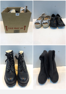 BOX OF SHOES INC BLACK HEEL BOOTS UK SIZE: 8