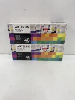 2 X ARTISTIK ACRYLIC COLOUR 48 TUBES ACRYLIC PAINT