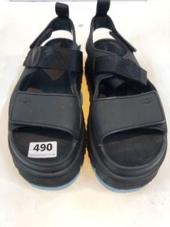 UGG BLACK PLATFORM SANDALS UK SIZE:6