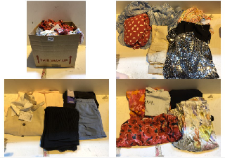 BOX OF CLOTHES IN VARIOUS SIZES AND DESIGNS