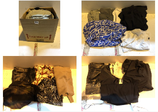 BOX OF CLOTHES IN VARIOUS SIZES AND DESIGNS