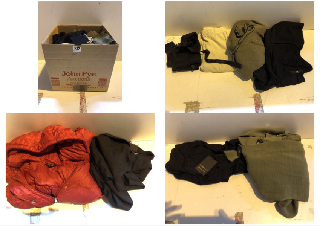 BOX OF CLOTHES IN VARIOUS SIZES AND DESIGNS