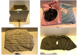 BOX OF CLOTHES IN VARIOUS SIZES AND DESIGNS