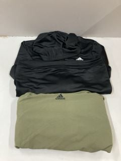 ADIDAS QUARTER ZIP TOP SIZE: UK XL & ADIDAS ZIP UP HOODIE SIZE: UK L