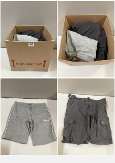 BOX OF CLOTHES IN VARIOUS SIZES AND DESIGNS