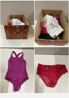 BOX OF CLOTHES IN VARIOUS SIZES AND DESIGNS