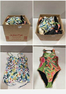 BOX OF CLOTHES IN VARIOUS SIZES AND DESIGNS