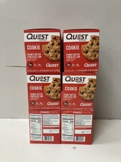 6 X BOXES OF QUEST PEANUT BUTTER CHOCOLATE CHIP PROTEIN COOKIES BB: 20/11/24