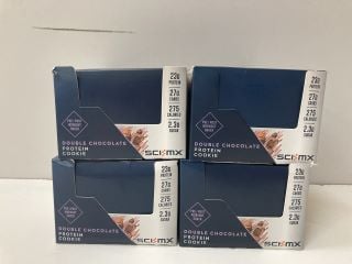 4 X BOXES OF SCIMX DOUBLE CHOCOLATE PROTEIN COOKIES BB: 19/09/24