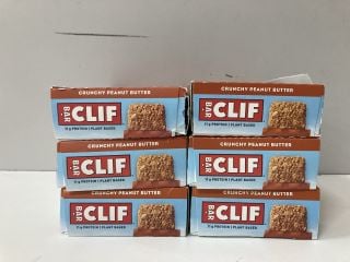 6 X BOXES OF CLIF CRUNCHY PEANUT BUTTER BARS BB: 11/04/24