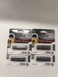 4 X KINGSTON TECHNOLOGY 16GB DATA TRAVELER LOCKER + G3