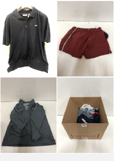 BOX OF CLOTHES IN VARIOUS SIZES AND DESIGNS