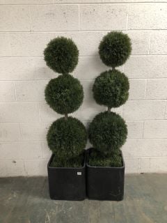 PAIR OF MATCHING GARDEN ORNAMENT CIRCULAR TREES