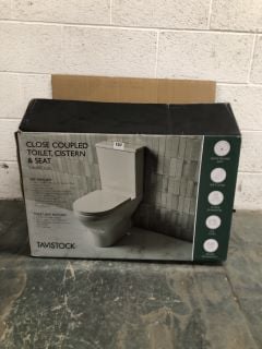 TAVISTOCK CLOSE COUPLED TOILET, CISTERN & SEAT SET