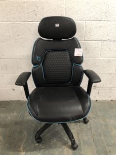 ADX BLACK LEATHER GAMING CHAIR (WHEEL MISSING)