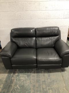 GRACE GREY LEATHER 2 SEATER RECLINER SOFA - RRP £699 (MISSING LEGS)