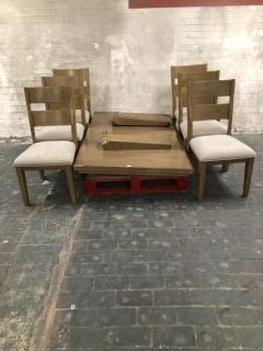 ELMWOOD 7 PIECE DINING TABLE & MATCHING CHAIRS SET - RRP £699 (MISSING FIXINGS)