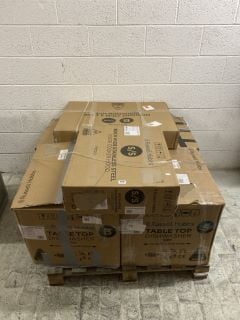 PALLET OF RUSSELL HOBBS ITEMS TO INCLUDE TABLETOP DISHWASHER & MIDNIGHT 77CM 4 ZONE INDUCTION HOB