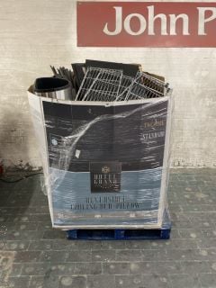 PALLET OF ITEMS TO INCLUDE STAINLESS STEEL BIN & METAL RACKING PANELS