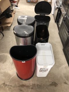 6X ITEMS TO INCLUDE KITCHEN BIN IN BLACK/SILVER