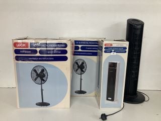 4 X LOGIK ITEMS INC 16" GUN METAL PEDESTAL FAN