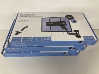 3 X SANDSTROM FULL MOTION TV WALL MOUNTS