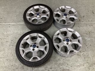 4 X FORD ALLOY WHEEL RIMS (51883441) + 2 X OUTSIDE 195/45R16 84V TYRES