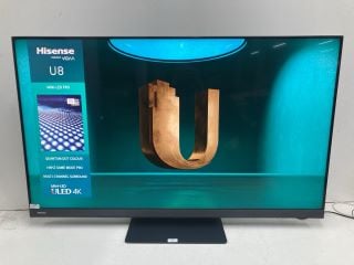 HISENSE 55" 4K TV MODEL: 55U8KQTUK RRP £799 (NO BOX, WITH STAND, NO REMOTE) (SCRATCH ON SCREEN)