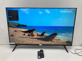 SAMSUNG 43" 4K TV MODEL: UE43CU7020 RRP £269 (WITH BOX, WITH STAND, WITH REMOTES) (SCREEN DAMAGE)