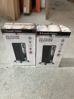 2 X RUSSELL HOBBS 7 FIN OIL FILLED RADIATORS