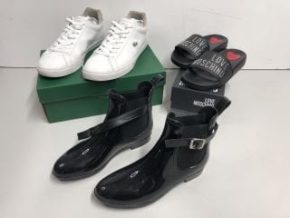 THREE PAIRS OF DESIGNER SHOES TO INCLUDE LOVE MOSCHINO SIZE 38