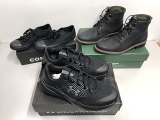 THREE PAIRS OF SHOES TO INCLUDE BARBOUR BOOTS SIZE 10