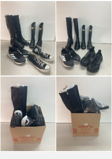 A BOX OF VARIOUS UNBOXED PAIRS OF FOOTWEAR