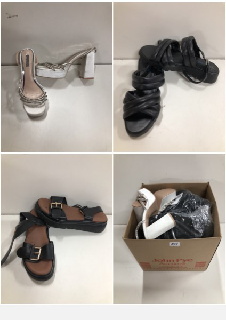 A BOX OF VARIOUS UNBOXED PAIRS OF FOOTWEAR