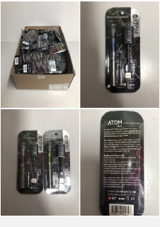 A BOX OF ATOM RECHARGEABLE VAPES (18+ ID REQUIRED)