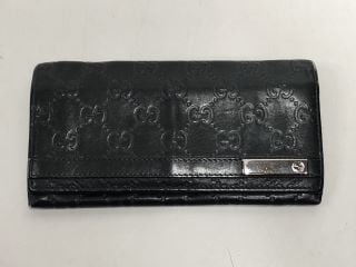 GUCCI BLACK LEATHER LONG WALLET (VAT ONLY PAYABLE ON BUYERS PREMIUM)