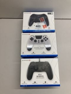 3 X GIOTECK VARIOUS GAMING CONTROLLERS