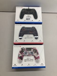 3 X GIOTECK VARIOUS GAMING CONTROLLERS