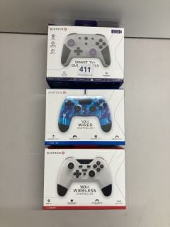 3 X GIOTECK VARIOUS GAMING CONTROLLERS