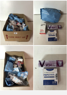 A BOX OF VARIOUS MEDICAL SUPPLIES TO INCLUDE MULTIVITAMIN SUPPLEMENTS