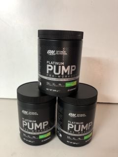 3 X TUBS OF PLATINUM PUMP PRE WORKOUT FORMULA