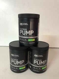 3 X TUBS OF PLATINUM PUMP PRE WORKOUT FORMULA