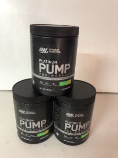 3 X TUBS OF PLATINUM PUMP PRE WORKOUT FORMULA