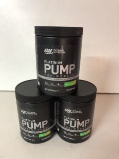 3 X TUBS OF PLATINUM PUMP PRE WORKOUT FORMULA