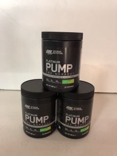 3 X TUBS OF PLATINUM PUMP PRE WORKOUT FORMULA