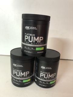 3 X TUBS OF PLATINUM PUMP PRE WORKOUT FORMULA