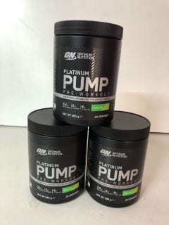 3 X TUBS OF PLATINUM PUMP PRE WORKOUT FORMULA