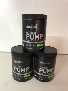 3 X TUBS OF PLATINUM PUMP PRE WORKOUT FORMULA