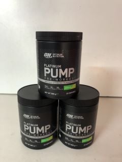 3 X TUBS OF PLATINUM PUMP PRE WORKOUT FORMULA