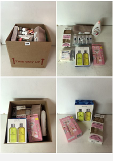 BOX OF BEAUTY AND HEALTHCARE PRODUCTS TO INCLUDE GILETTE VENUS RAZOR